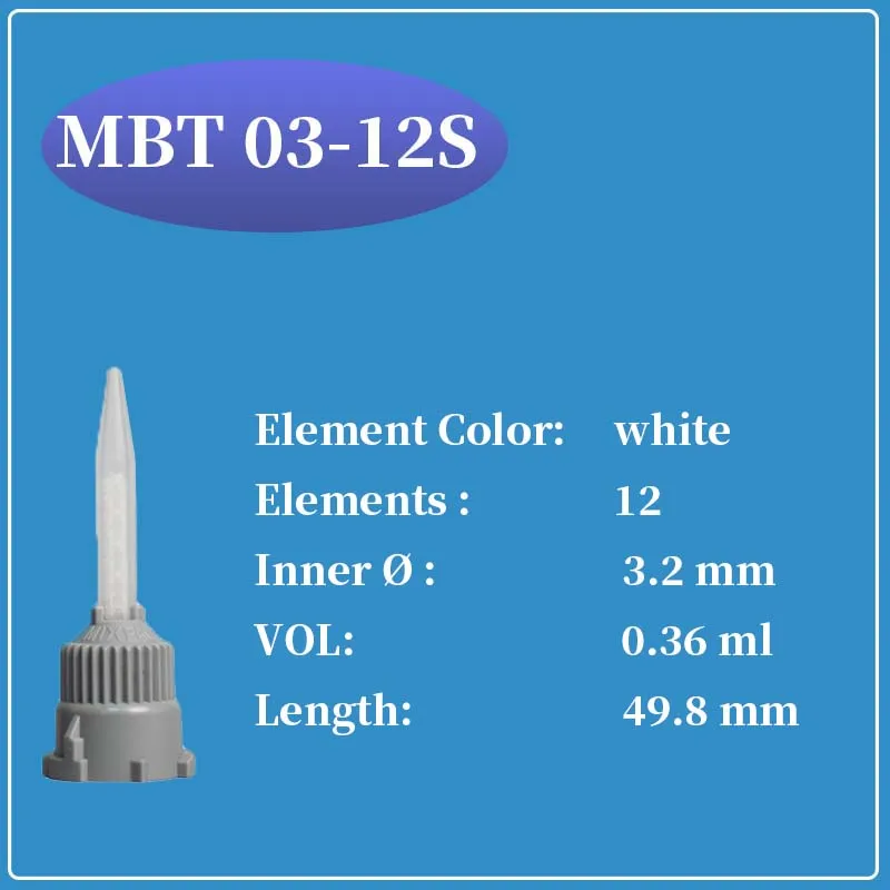 SULZER MIXPAC خلاط ثابت MBT 03-12S فوهة خلط 100 قطعة
