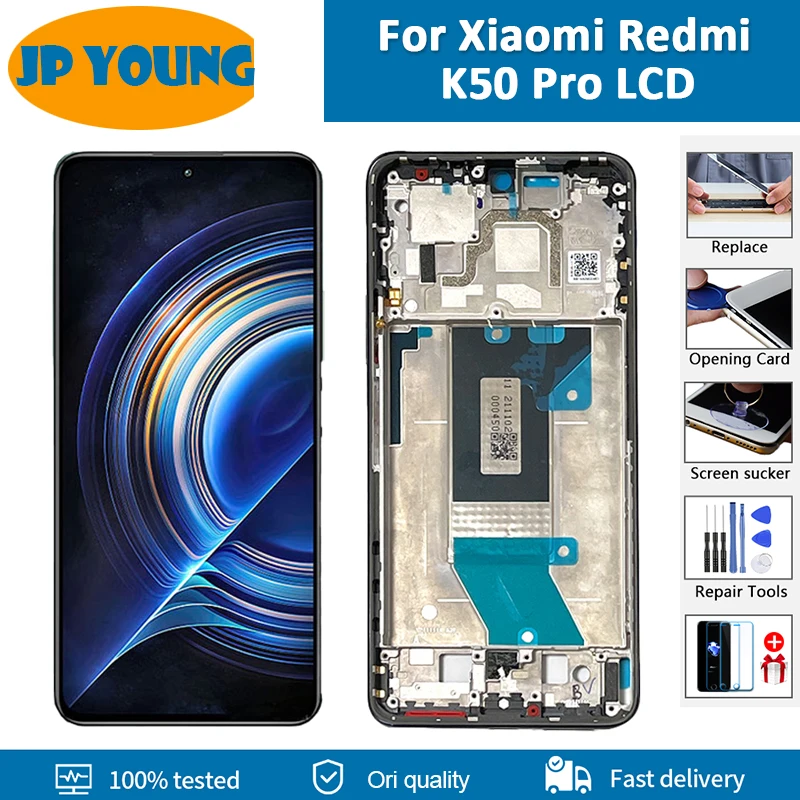 

6.67" OLED For Xiaomi Redmi K50 Pro K50Pro LCD Display For Redmi K50 LCD Touch Screen Digitizer Assembly Repair Parts Replace