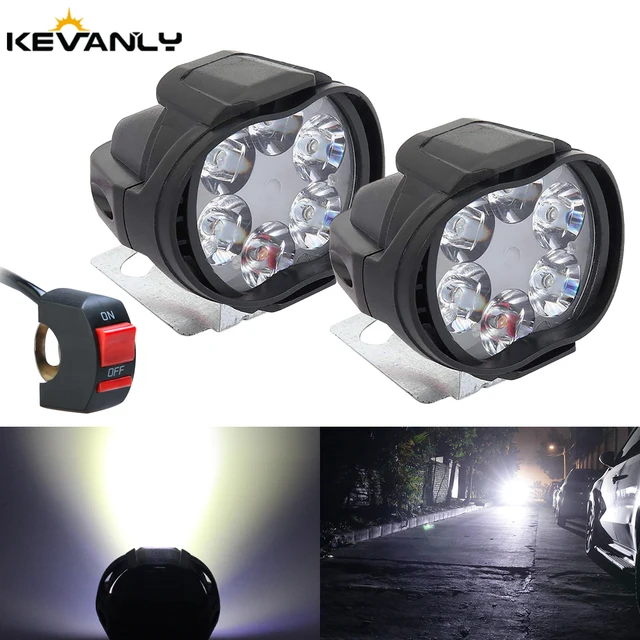 2 sztuk/zestaw 6LED reflektor motocyklowy zewnętrzne światła elektryczne Spot Mini robocza lampa przeciwmgielna 8W 6000K Spot Fog Lam elektryczne światło samochodowe