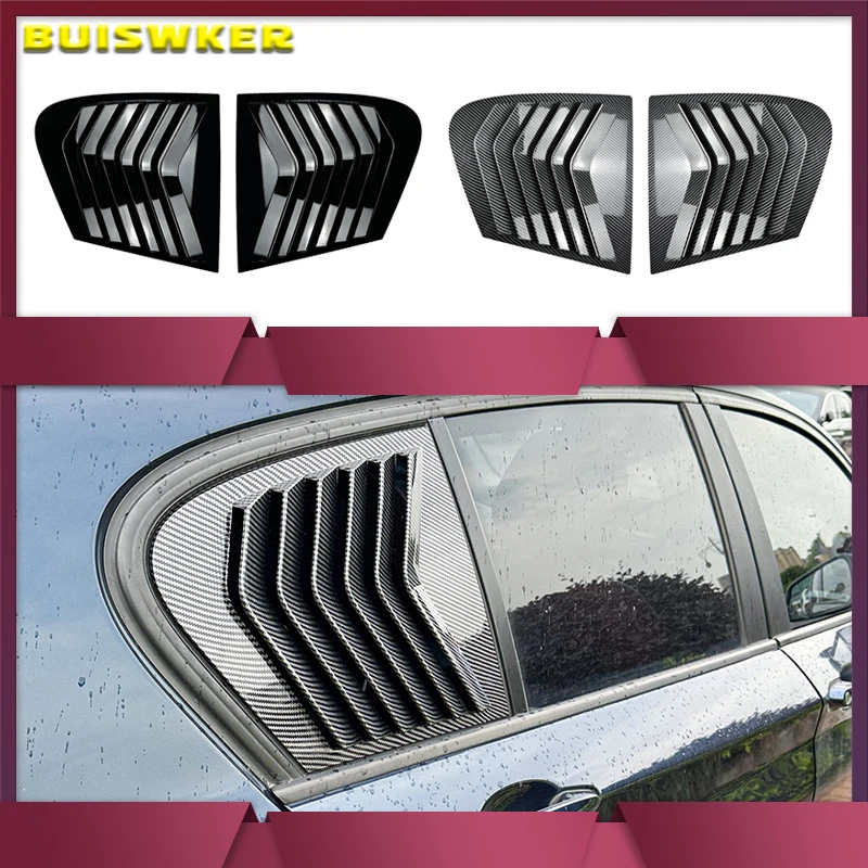 For BMW 1 Series F20 118i 120i 2011-2019 Carbon Fiber Triangular Rear Window Rear Window Louvers Shutters Blinds Cover Trim