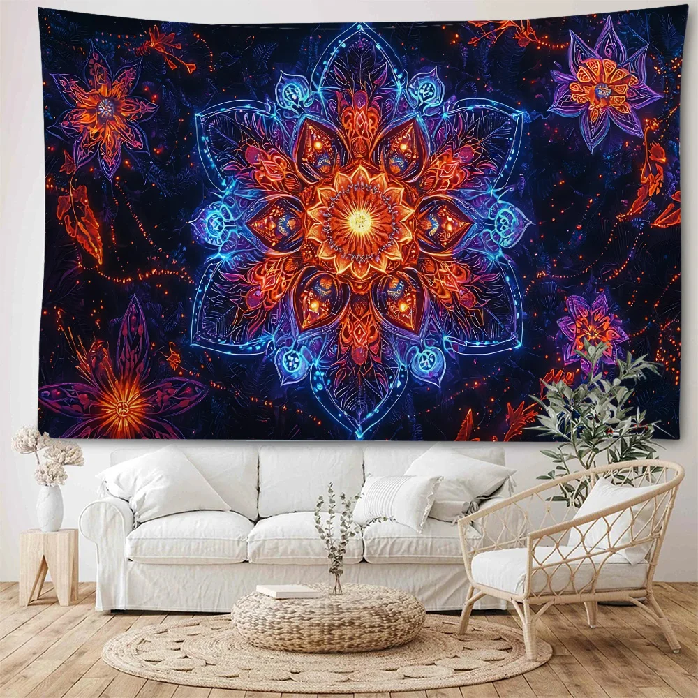 

Mandala Pattern Landscape Background Decoration Tapestry Dreamy Mandala Landscape Tapestry Home Background Decoration