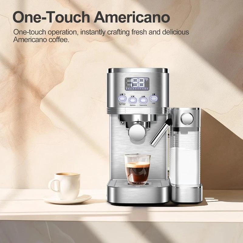 Cappuccino Machine with Automatic Milk Frother  Stainless Steel Espresso Coffee Prefect Gift for Dad Mom