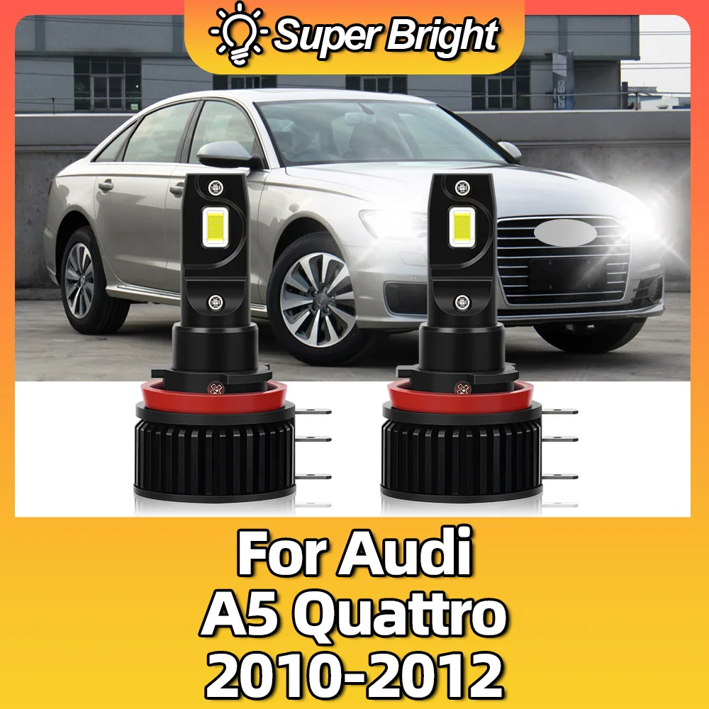 High Beams 100W LED Car Headlight DRL Day Driving Running Light 12V Auto Headlamp Bulbs 6000K For Audi A5 Quattro 2010 2011 2012