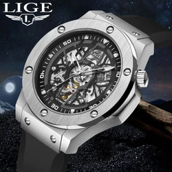 LIGE Top Brand Mens Watch Fashion Automatic Movement Watch Waterproof Male Mechanical Wristwatch Luxury Brand Tourbillon Watches