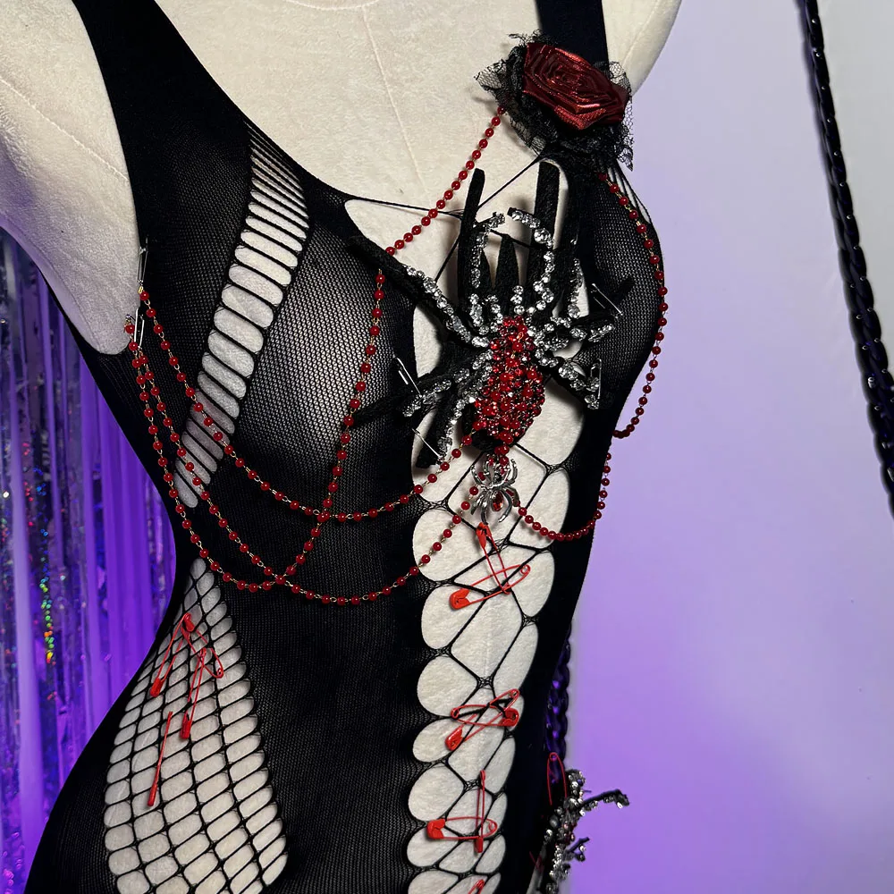 

Goth Emo Rose Y2K TOPS Harajuku DIY Gothic Tank Club Wear Pin Eco Punk Rock Fashion Revival Grunge E-Girls Spiders