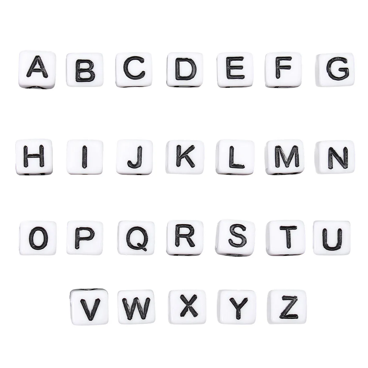 

100 шт. акриловых квадратных бусин с буквами алфавита для изготовления украшений своими руками, аксессуары для детского творчества, персонализированные браслеты с надписями