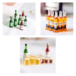 5Pcs Sake Beer Glass Figurine Micro Landscape Miniature Drink DIY Crafts Props Dollhouse Ornaments Home Decoration Accessories