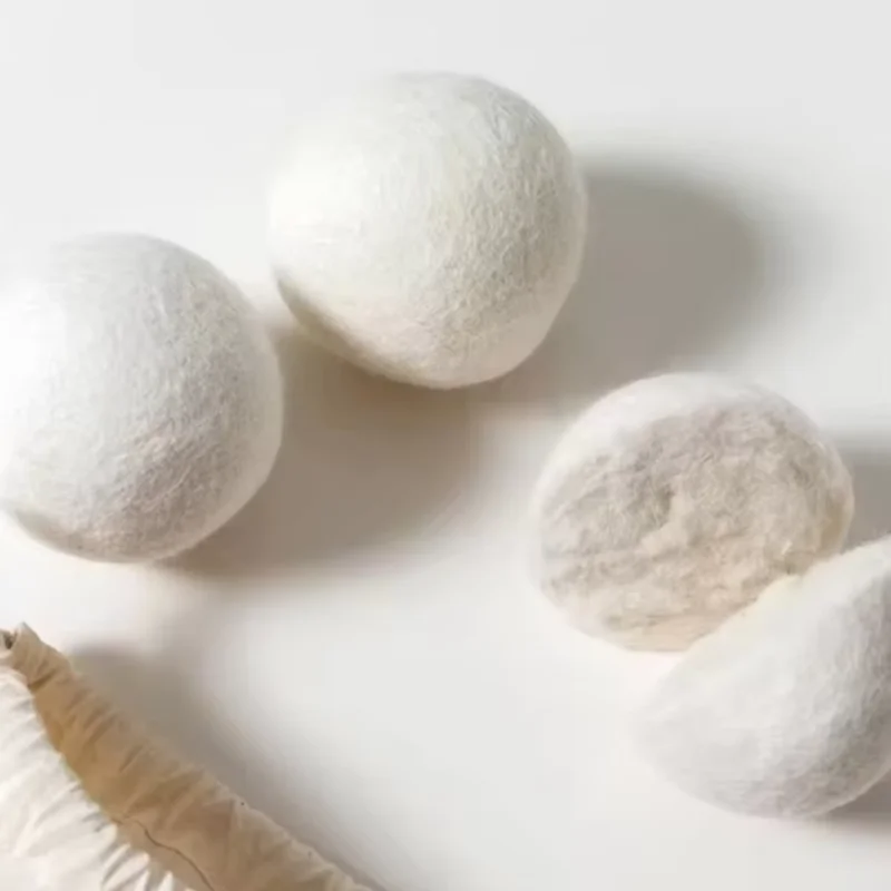ウール乾燥ボール 再利用可能 天然柔軟剤 洗濯機用アクセサリー 家庭用洗濯 4/5/6cm フリース乾燥ボール