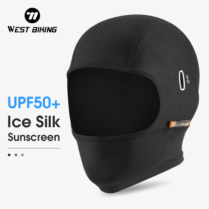 WEST BIKING Summer Cycling Cap Anti-UV Motorcycle Balaclava Ice Silk Sun Protection Sports Headwear Outdoor Bicycle Fishing Hat