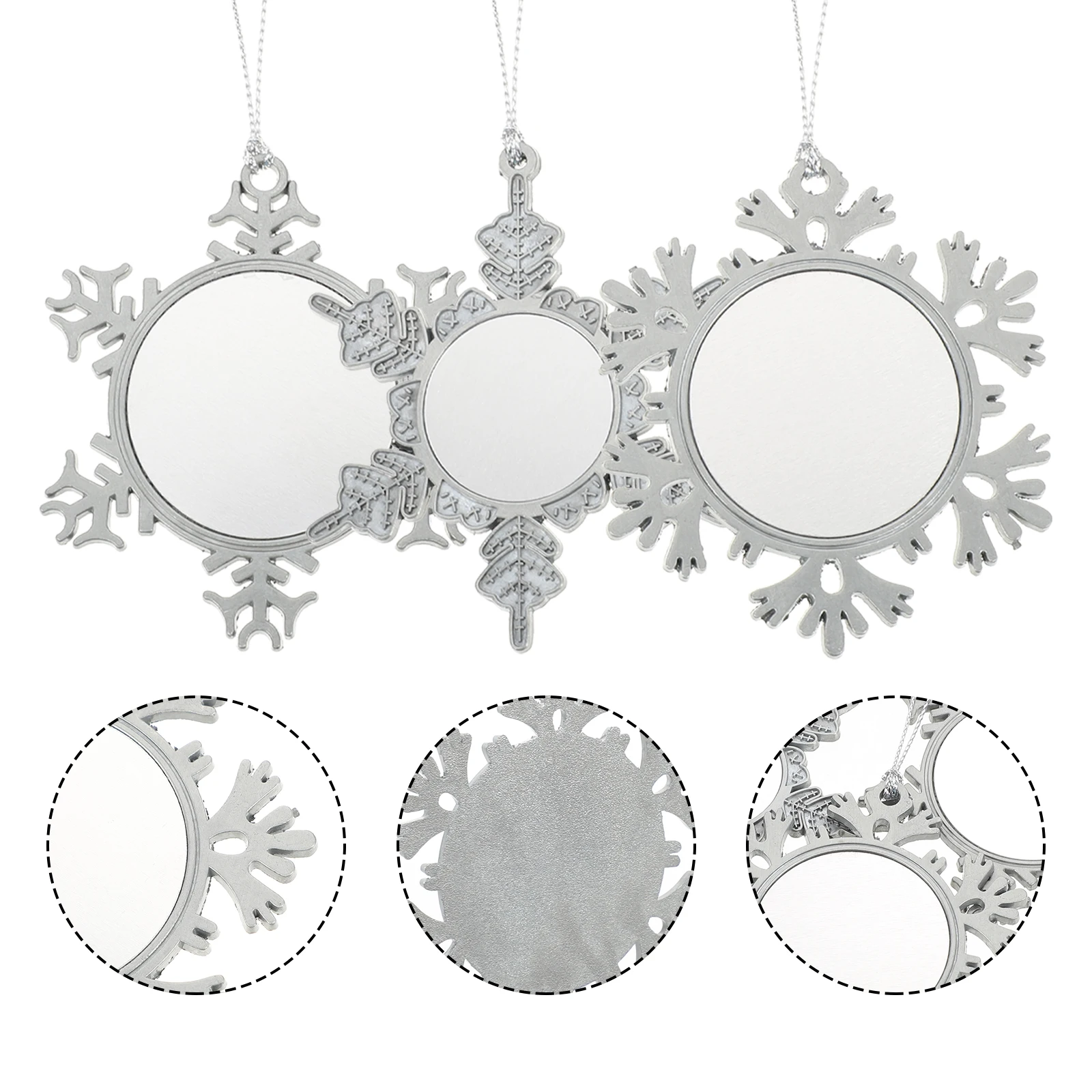 

3 Pcs Snowflake Xmas Sublimation Pendant Christmas Tree nament Hanging Decorations Layout Prop DIY Accessories