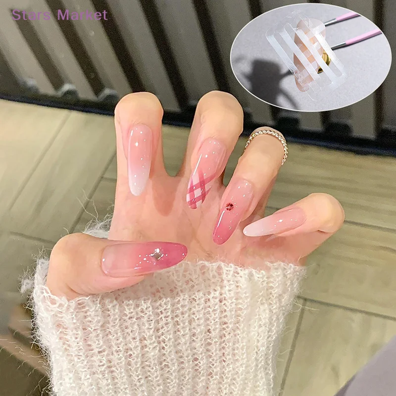 1 Sheet Transparent French Manicure Guide Stickers Strong Adhesive Nail Art Decals French Manicure DIY Stencil 3D Styling Tools