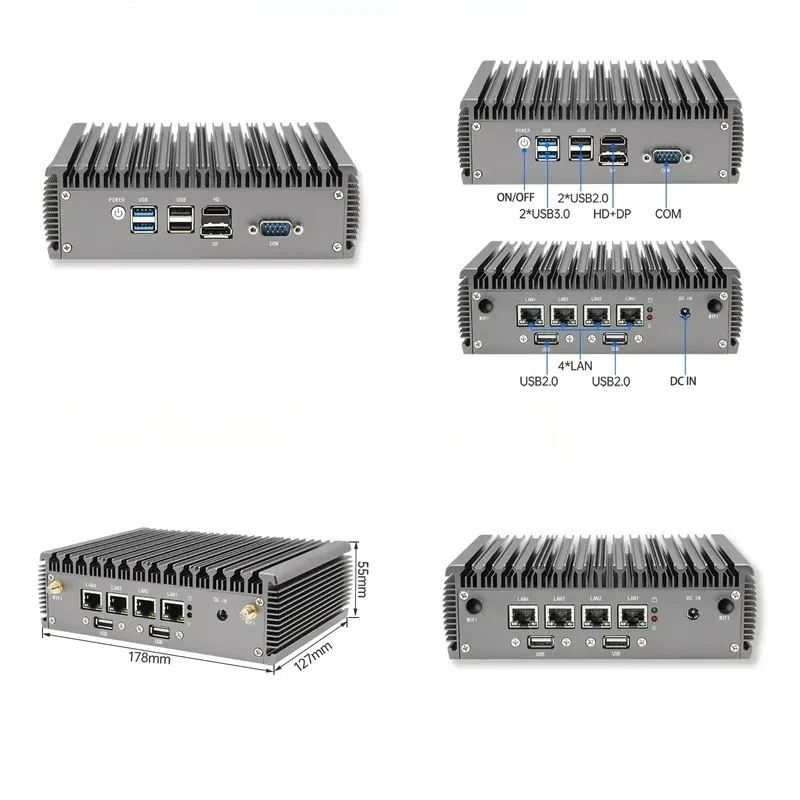 YINGCHI New N5105 Ce Leron Soft Router Network Gateway Micro Firewall Appliance 4 In-tel I226/2.5G NIC Ports Fanless Mini PC