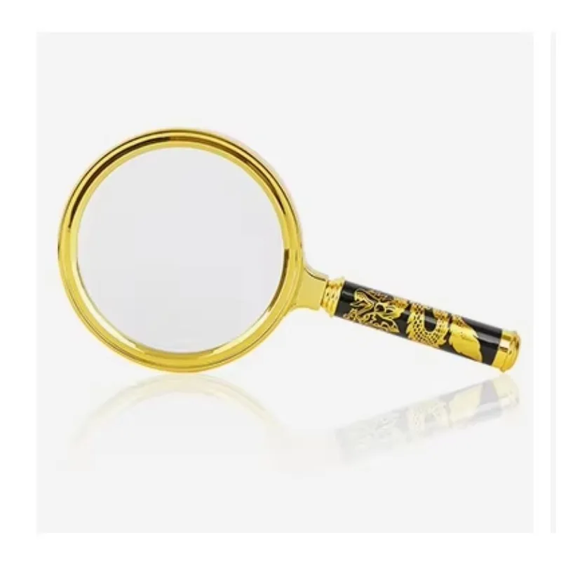 

Dragon Handle 50 BIJIA Metal Retro Magnifier Optical Glass Lens Elderly People Read Newspapers Handheld Magnifier