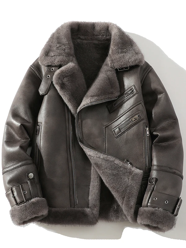 

Lamb Velvet Men's Jaet Coat Thiened Winter Outerwear Loose Japanese Sle Retro Large Size Fce Lined Polyester Fiber