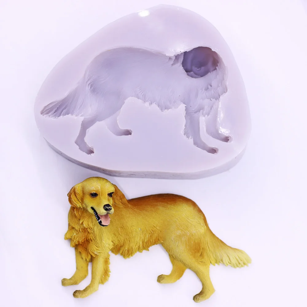 3D Golden Retriever Silicone Mold Handmade Soap DIY Chocolate Design Cake Making Decoration Tool