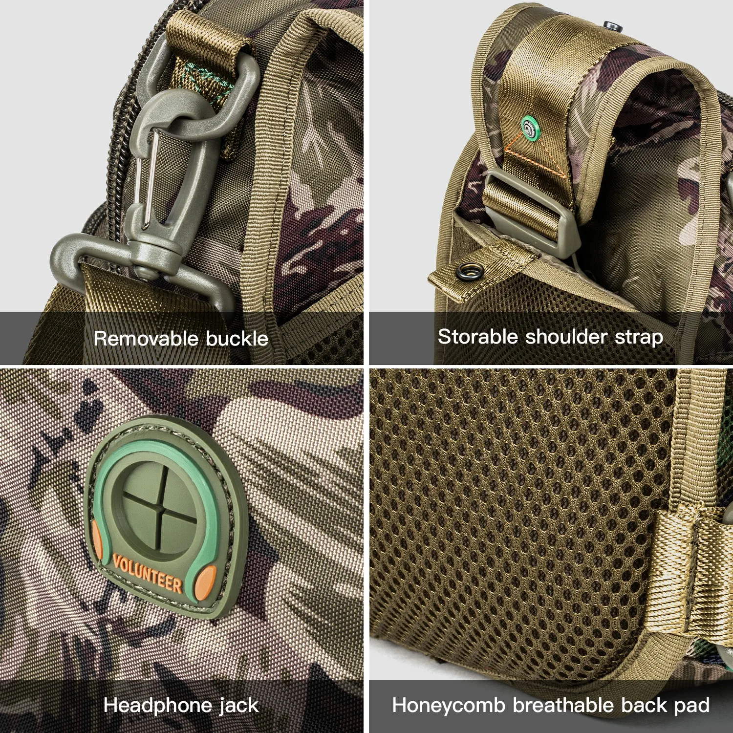 Volunteer Outdoor Tactical Camouflage Chest Bag Men Fashion Hiking Camping Fishing Hunting Shoulder Crossbody Bag Male 1612-05