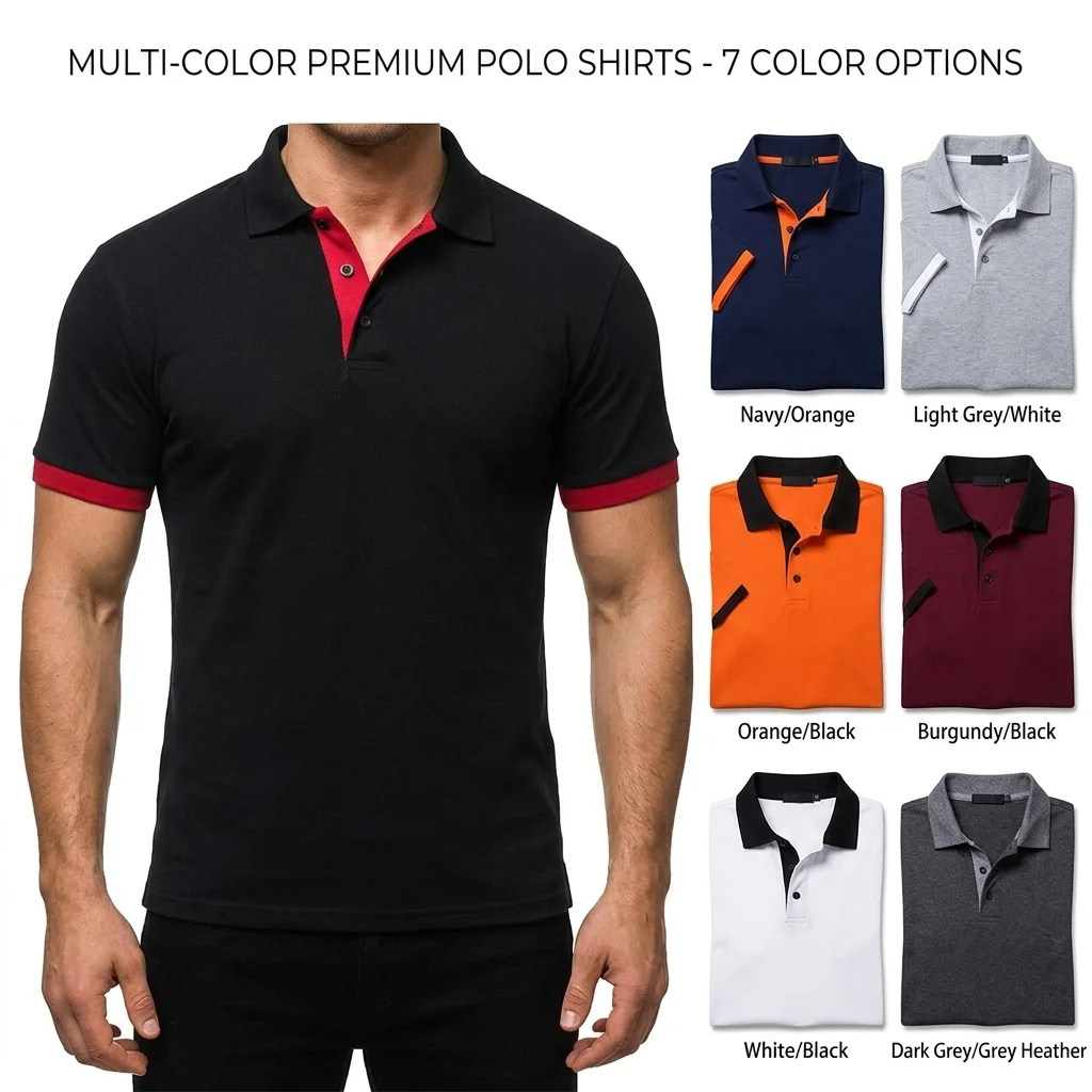 Men's Slim Fit Polo Shirt Sportswear Fashion Summer Outdoor Short-Sleeved T-Shirt New Polo Fashion