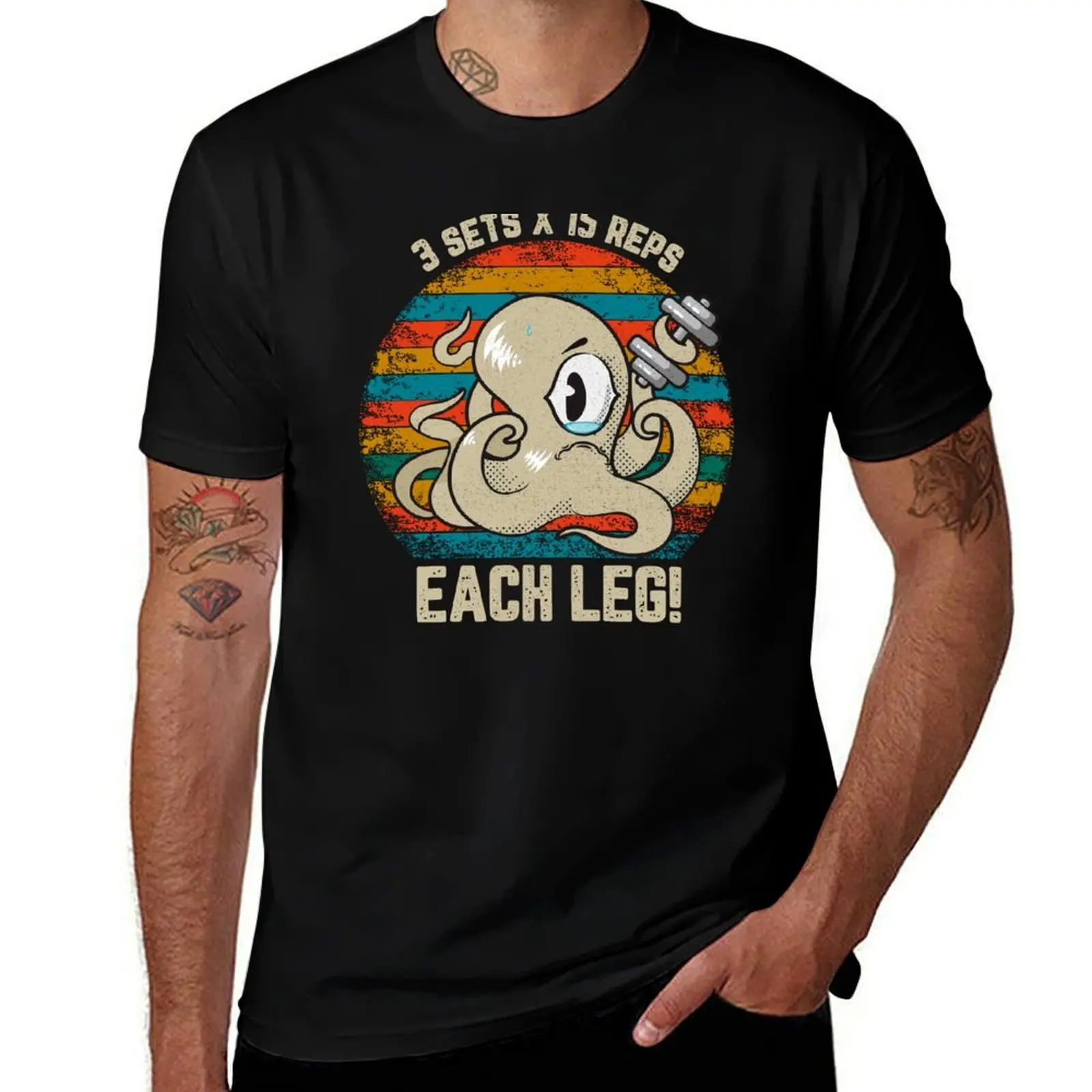 

3 sets 15 reps EACH LEG - Funny Octopus at the Gym T-Shirt custom t-shirts Anime t-shirt sports fans men clothing