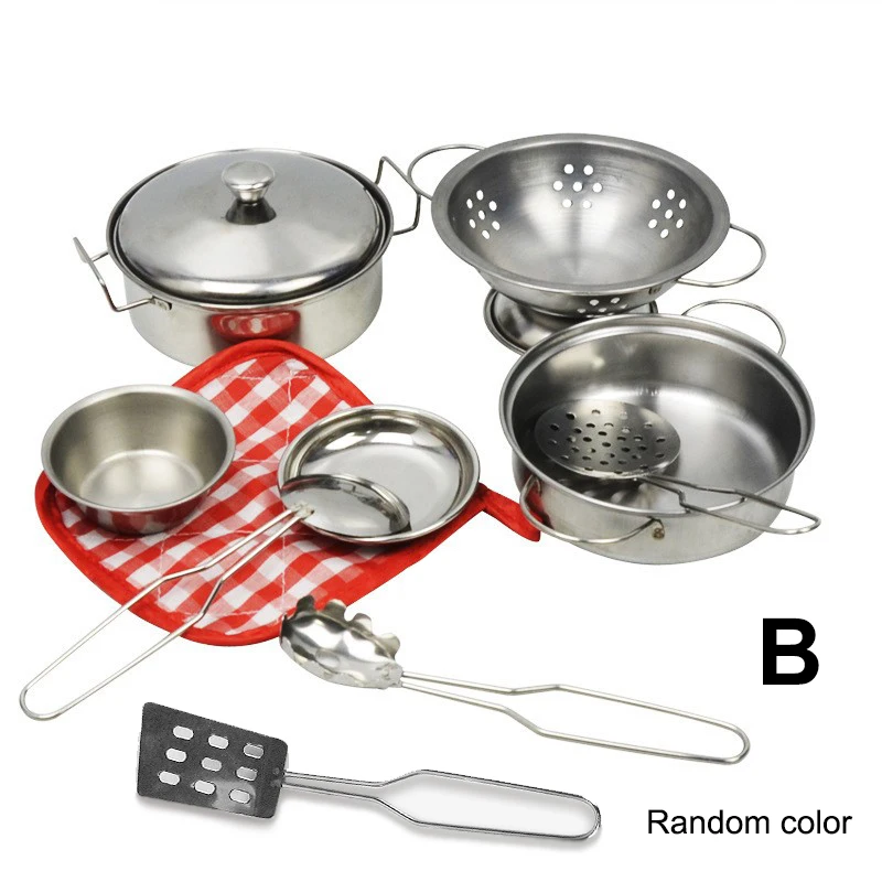 Roestvrijstalen keukenspeelgoed Kookgerei Set voor interactief leren Rollenspel Educatief speelgoed