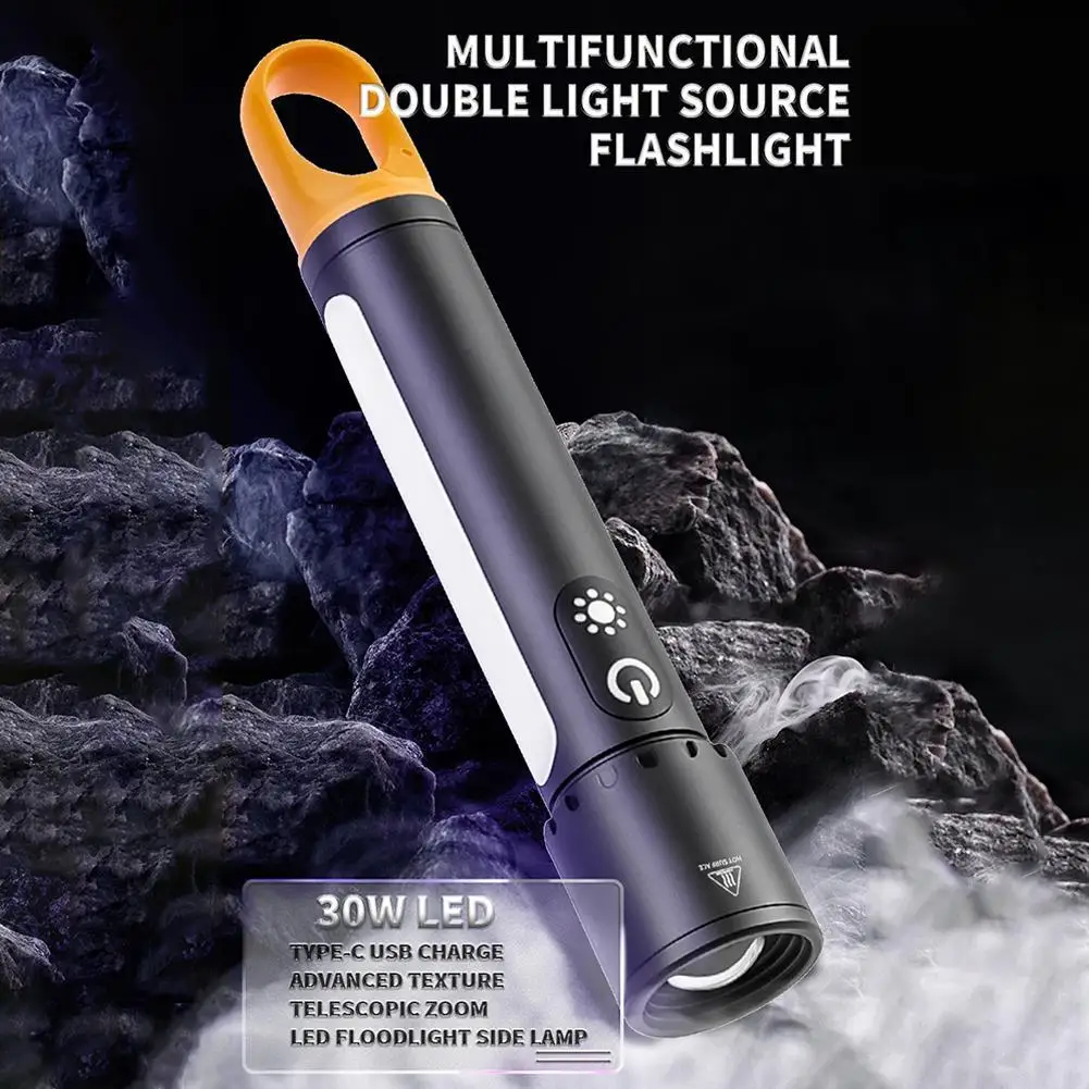 مصباح يدوي متعدد الوظائف مع مصادر ضوء متعددة، خطافات مغناطيسية، أضواء جانبية، مصباح يدوي تكبير طويل التحمل وقابل للسحب #1