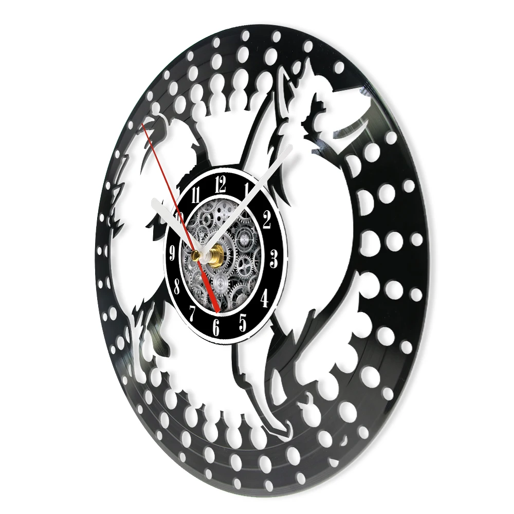Japanese Spitz Vinyl LP Record Wall Clock For Vet Clinic Nihon Supittsu Spitz Dog Breed Home Decor Watch Puppy Pet Owners Gift