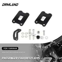 For YAMAHA MT09 2021 2022 FZ09 MT-09 MT 09 Motorcycle Accessories Rear Pedal Lowering Kit EVO Passenger Footrests Supports Fits