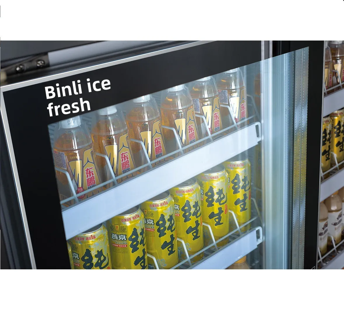 Bingli سوبر ماركت متجر مريح عرض المشروبات بابين خزانة حفظ زهور الفاكهة الطازجة معدات التبريد #4