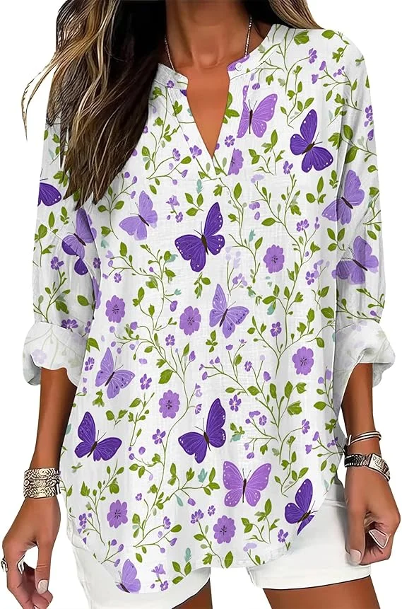 

Women's V-neck top summer basic Comfortable and versatile work breathable shirt casual tunic shirt S-3XL