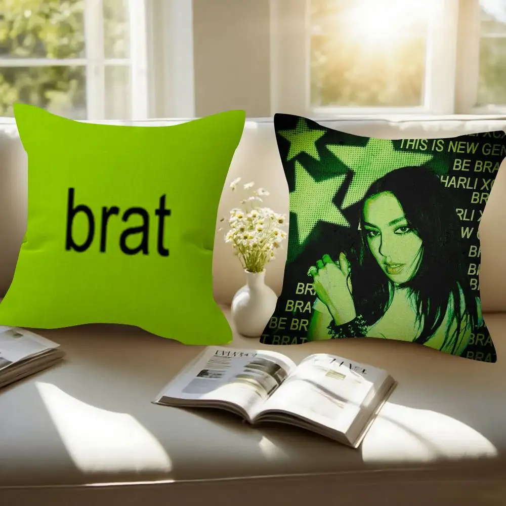 Singer C-Charli XCX BRAT  Cushion Cover 30x50 Polyester Sofa Cushions Decorative Throw Pillows Home Decoration Pillowcover