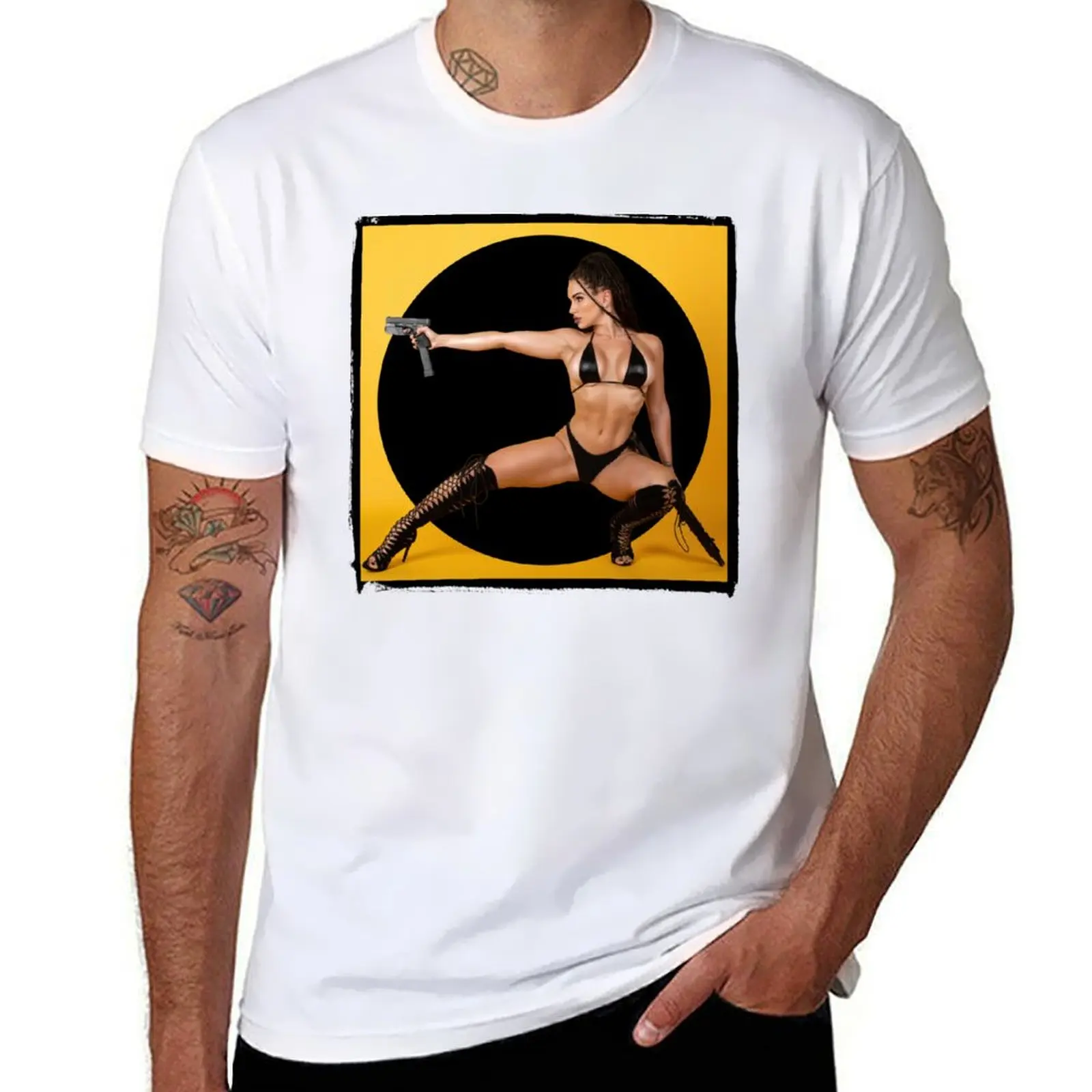 

Girls with Guns - Action Hero - Sexy Girl with Guns - Bad Ass Babe #2 T-Shirt graphic shirts anime figures men clothings