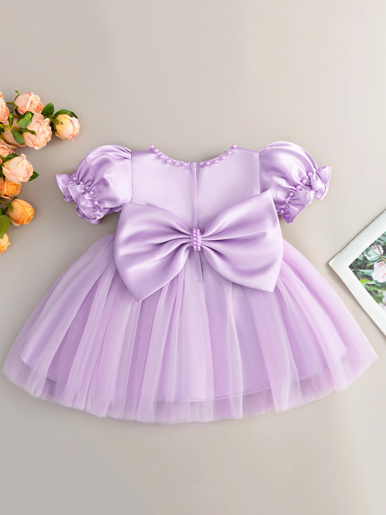 Casual Beaded Party New Design Baby Girl Dress Beautiful Luxury Kids Dresses Elegant Princess Bow