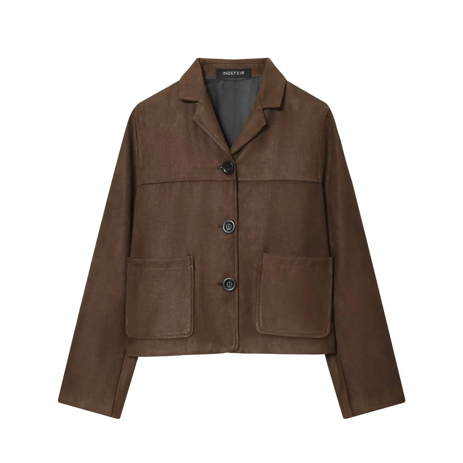 

Autumn and winter new women's multifunctional brown suede short suit jacket loose fit regular length jacket jacket