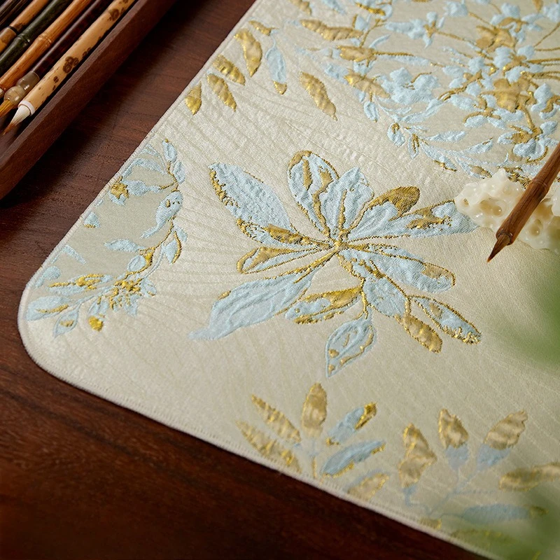 1PC Brocade woven velvet calligraphy and painting mat, new Chinese Zen tea mat, Chinese style tea tray mat, tea set mat