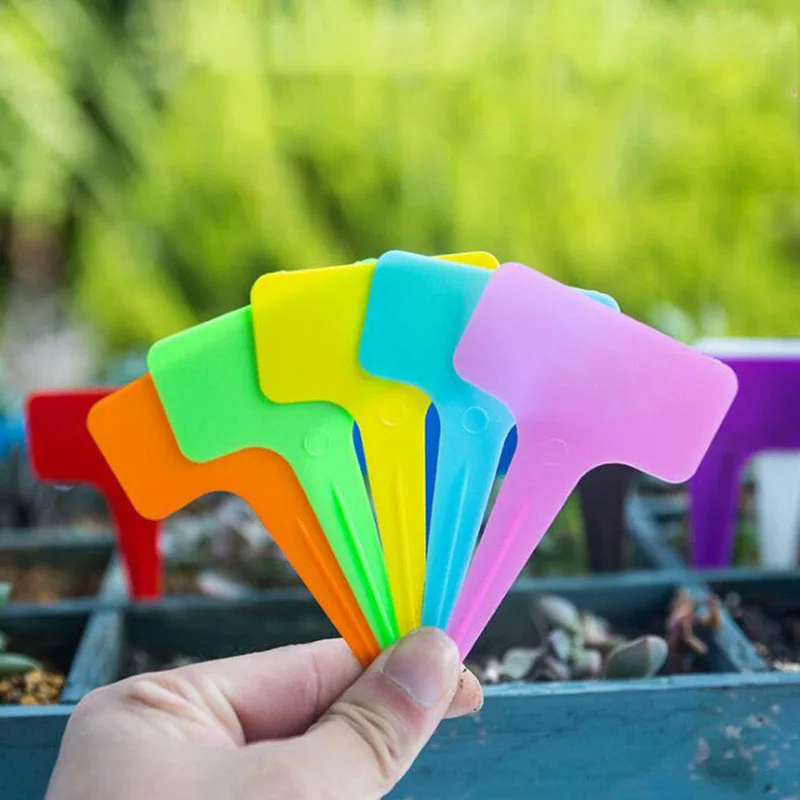 10cm plastic PVC Plant T tags Labels Flower Pots Markers Sign Waterproof Tags herbs flower plant Garden Tools supplies C1