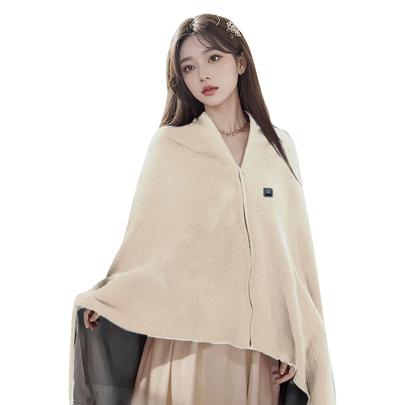 Customizable electric heating warm-up blanket shawl cross-border charging heating blanket warm-up cover cold-proof warm cloak