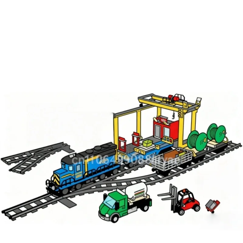 

828, модуль здания грузового поезда, новый MOC-дисплей, кирпичная игрушка, дистанционное управление, Рождественский подарок