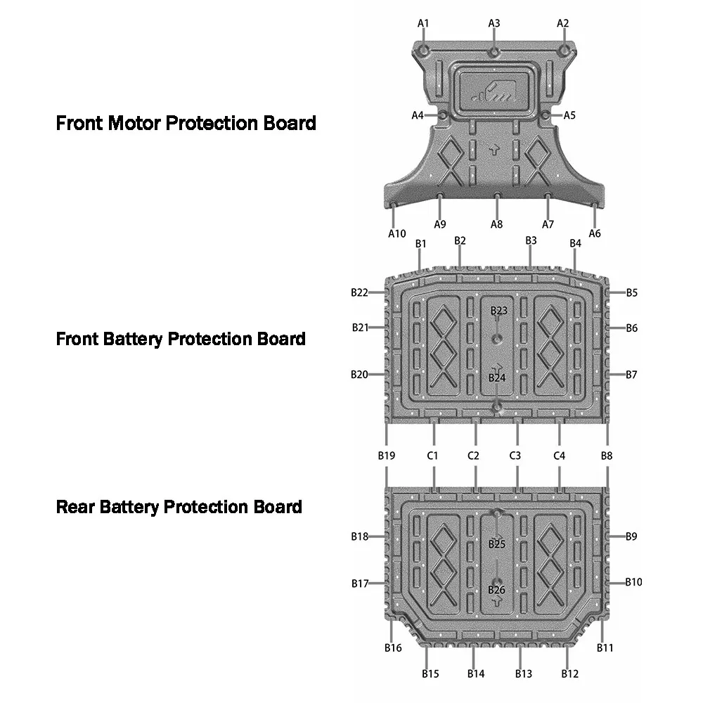 ل GAC AION V 2024 650 كجم هيكل المحرك لوحة حماية البطارية لوحة واقية خزان الوقود لوحة واقية الهيكل الحرس #5