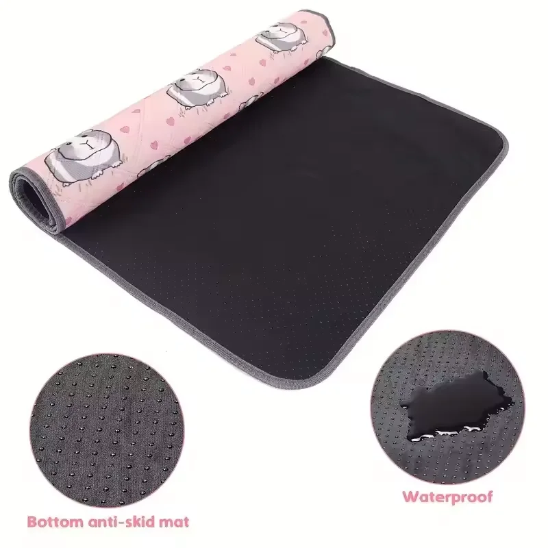 حصيرة قفص خنزير غينيا غير قابلة للانزلاق ، وسادات بول قفص الحيوانات الأليفة ، حصيرة مقاومة للماء للهامستر ، فراش الحيوانات الأليفة الصغيرة القابلة للغسل #4