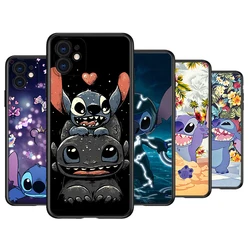 Lilo And Stitch For Apple iPhone 15 14 13 12 11 Pro Max Mini XS X XR 7 8 6 Plus 5S Silicone Black Phone Case Coque Capa Fundas