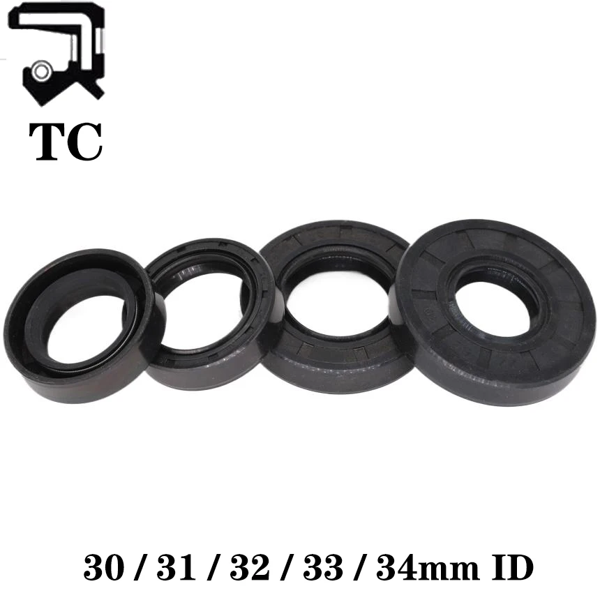 

TC 30/31/32/33/34mm ID Black Nitrile Rubber NBR Grooved Lip Spring Gasket Ring Sealing Radial Rotary Shaft Skeleton Oil Seal