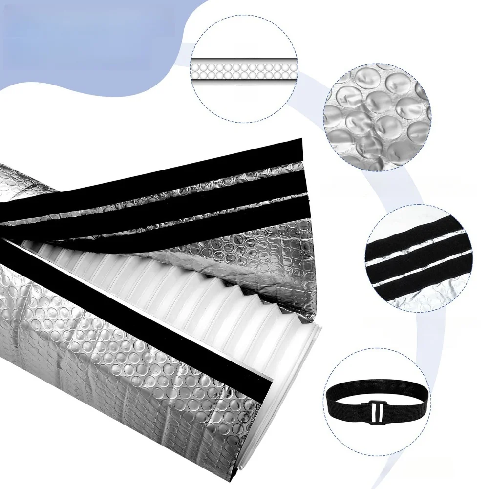 Portable AC Hose Cover Insulated Aluminum Foil Sleeve For 5-5.9 Inch Ducts Energy Saving Cooling Protection Cover