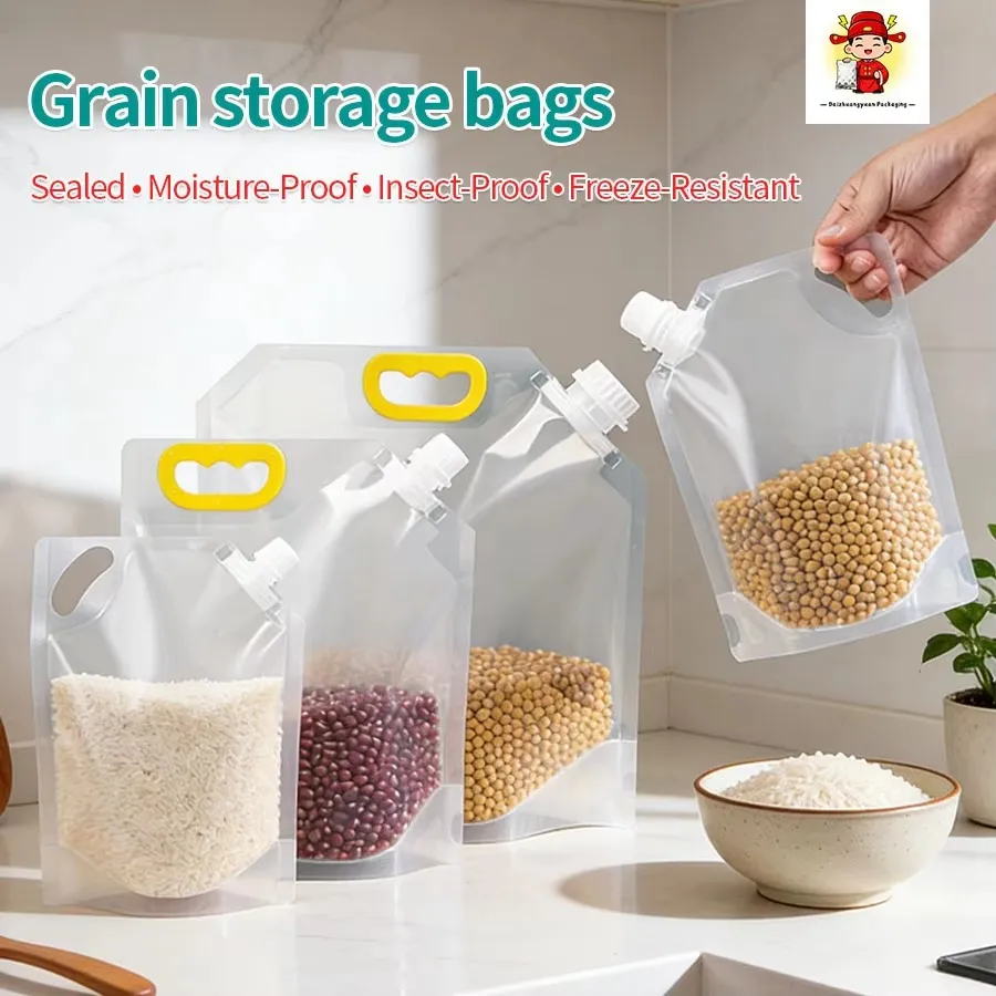 Bolsas Reutilizables con Boquilla para Almacenamiento de Alimentos 1L 2L 3L 5L, Bolsas Herméticas para Alimentos Líquidos/Sólidos
