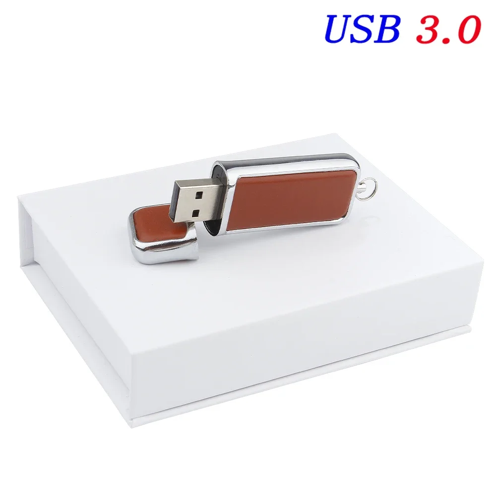 Gratis LOGO Lederen USB3.0 Flash Drive 4GB 8GB 16GB 32GB 64GB 128GB Hoge Snelheid Pen Drives Real Capaciteit Memory Stick Huwelijksgeschenken