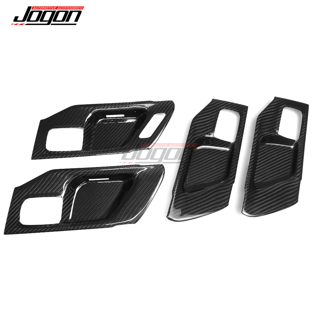 Dry Carbon Fiber Interior Side Door Handle Grab Cover Trim For Ram 1500 TRX Rebel Limited Laramie 2019 2020 2021 2022 2023 2024