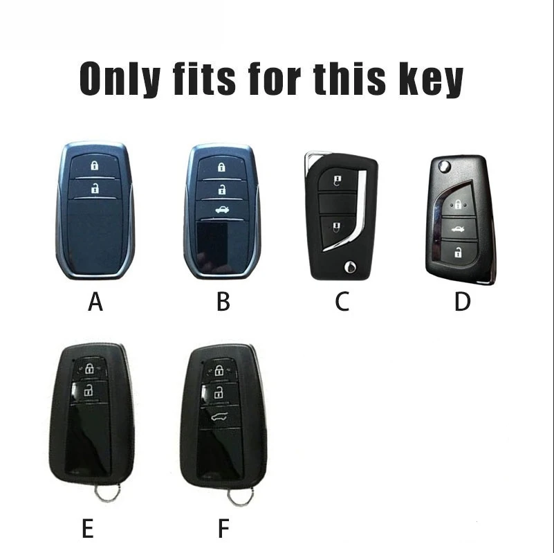 Zinc Alloy Leather Car Remote Key Case Cover Shell Holder Auto Keychain For Toyota TRD Corolla Camry Yaris Rav4 Prado CHR VI