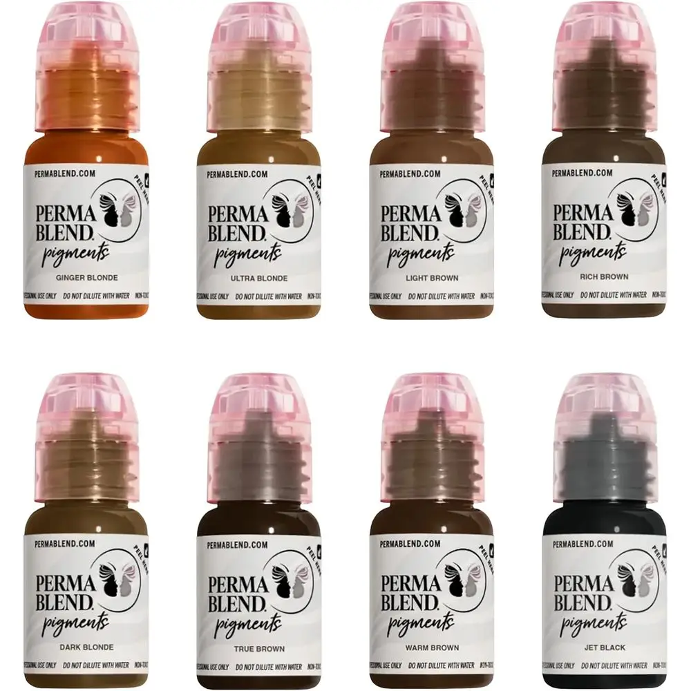 

Sun-Kissed Palette Eyebrow Tattoo Ink Pigment Set, Proional Brow Microblading Supplies, Ultra, k and Ginger Blonde, Light, Warm,