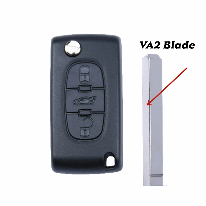 No Logo OEM 2/3Button Replacement Key Case Flip Folding Key Shell For Peugeot 207 307 308 407 607 807 For Citroen C2 C3 C4 C5 C6 view 6