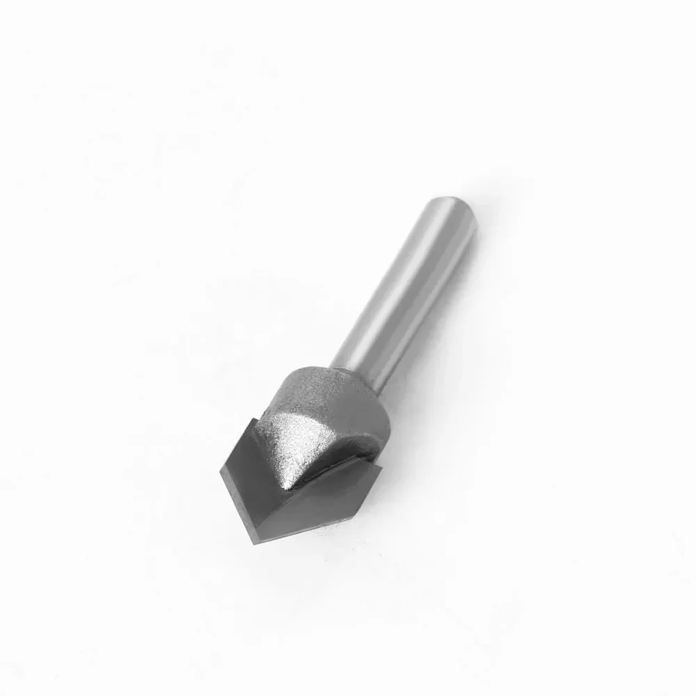1PC 1/2" 12.7MM 1/4" Shank Milling Cutter Wood Carving Wood 90 Deg V Type Slotting Cutter Tungsten Woodworking Carving Tool