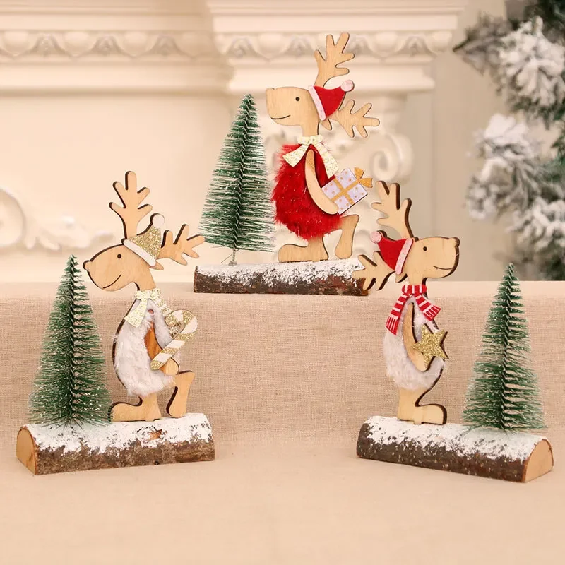 1PCS Wooden Christmas Cedar Tree Ornaments, Mall Window Small Ornaments Christmas Decorations Home Decor Christmas Gifts