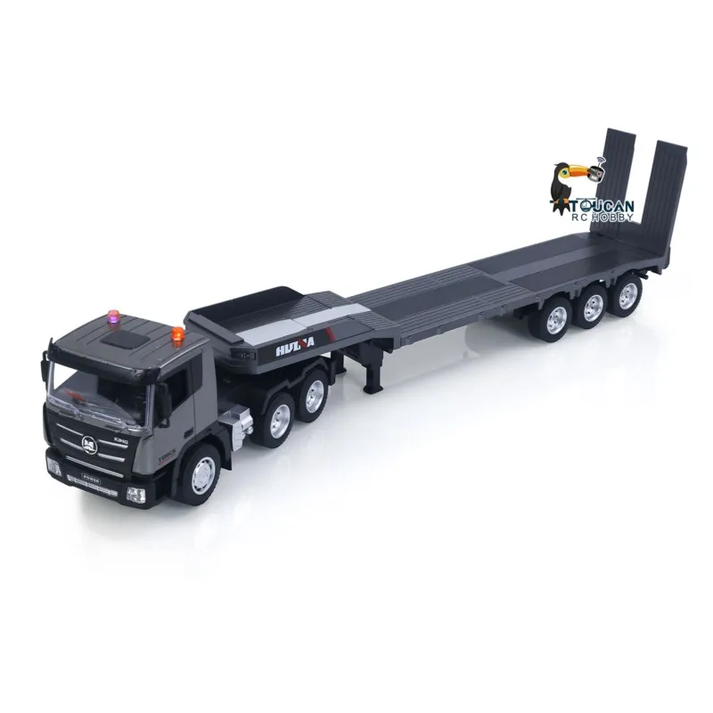 Huina 1318 1:18 Scale RC Assembled Plastic Flatbed Trailer Tractor Truck 9CH Radio Remote Control Cars Grey Outdoor Car Toy